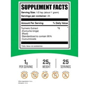 BulkSupplements Turmeric Extract Powder - 1g per Serving - 25 Grams (0.9 oz) - 25 Servings