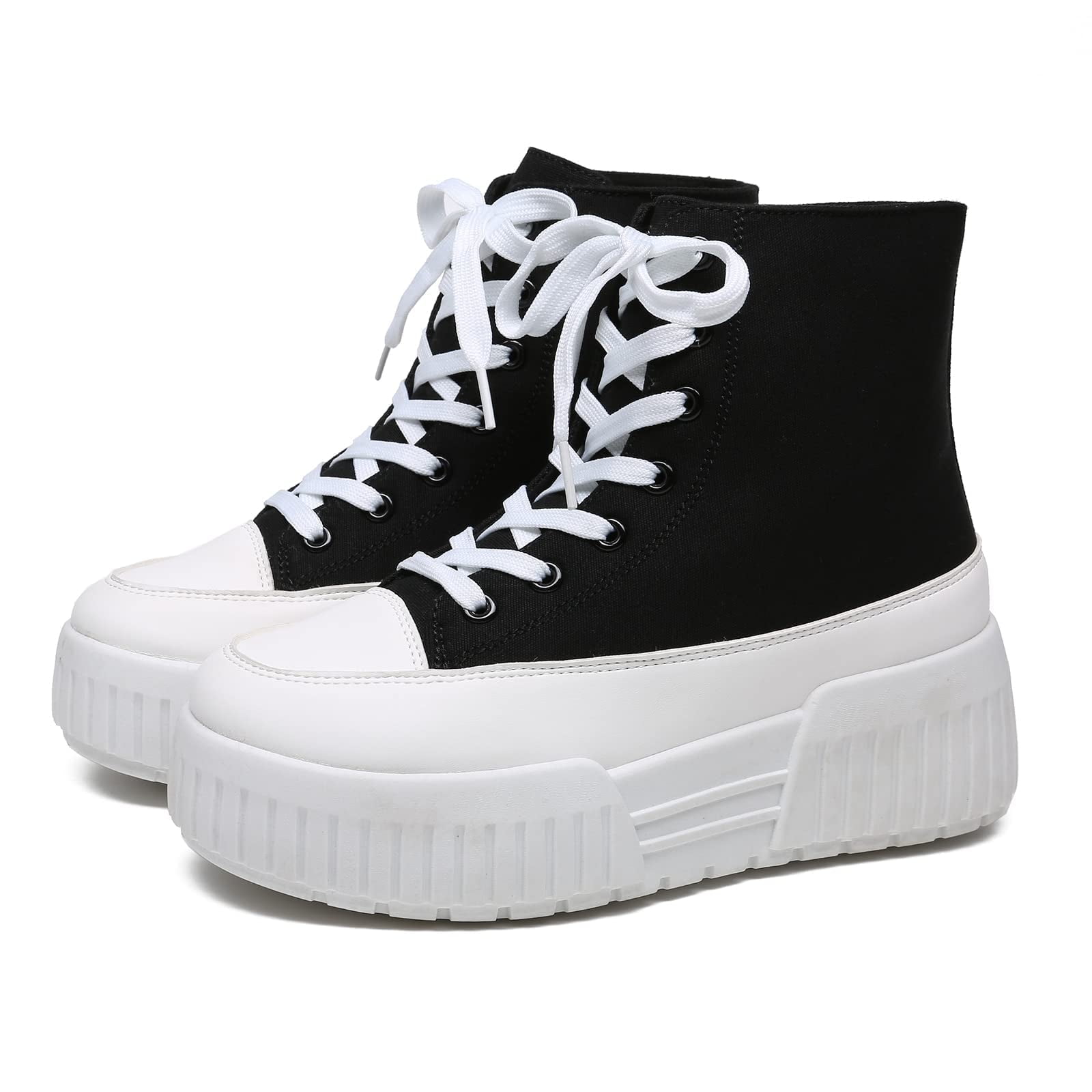 Cheermore Women's High Top Platform Sneakers, Pink/White