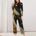 thumbnail image 2 of Fotbe Abstract Gold Floral Galaxy Pattern Long Sleeve Pajama Set for Women,Sleepwear Set,2-piece Loungewear Set,Soft PJs Comfy Nightwear with Pockets -Medium, 2 of 7