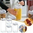 thumbnail image 4 of JeashCHAT Kitchen Canister Square Food Storage Container Clear Plastic Cereal Container with Easy Lock Lids Airtight Jar for Kitchen Pantry, Organization and Storage, BPA Free, 4 of 6