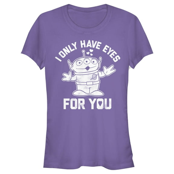 Junior's Toy Story Alien I Only Have Eyes for You  Graphic Tee Purple Small