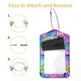 thumbnail image 2 of Square PU Leather Luggage Tags - 2 Pack with Privacy Cover and Stainless Steel Ring - Suitable for Travel, Backpack, Handbag - Suitcase Tags, Travel Tag Flamingo, 2 of 7