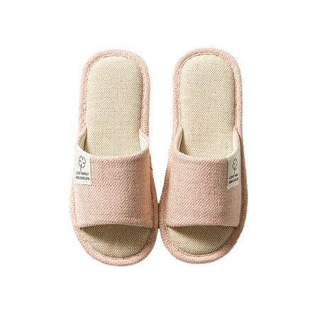 

Ferndule Unisex Home Slipper Flat House Slippers Slip On Slides Casual Open Toe Slide Sandals Indoor Outdoor Bedroom Shoes Non-slip Breathable Pink 7-7.5