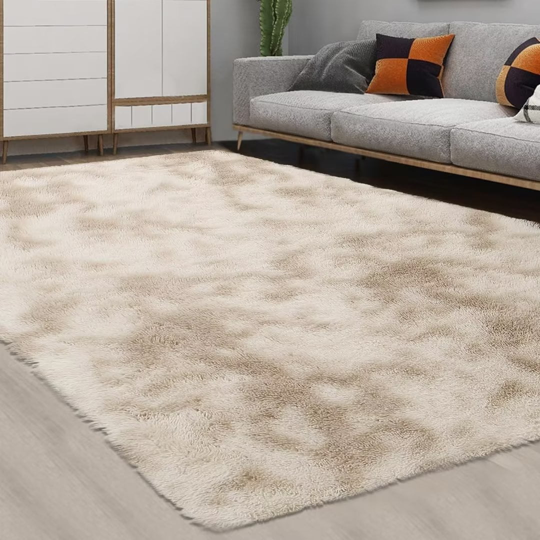 CAROMIO 8' x 10' Large Modern Shag Rugs for Living Room Fluffy Soft Area Rug Plush Carpet for Bedroom Indoor Luxury Fuzzy Rug, Brown/Beige