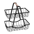 thumbnail image 2 of Organizador de canasta de frutas de cocina organizador decorativo de metal desmontable de 2 niveles Cesta de vegetales de 2 niveles para sala de estar Negro, 2 of 8