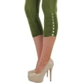 thumbnail image 4 of ToBeInStyle Women's Rhinestone Accent Ruched Capri Leggings, 4 of 6