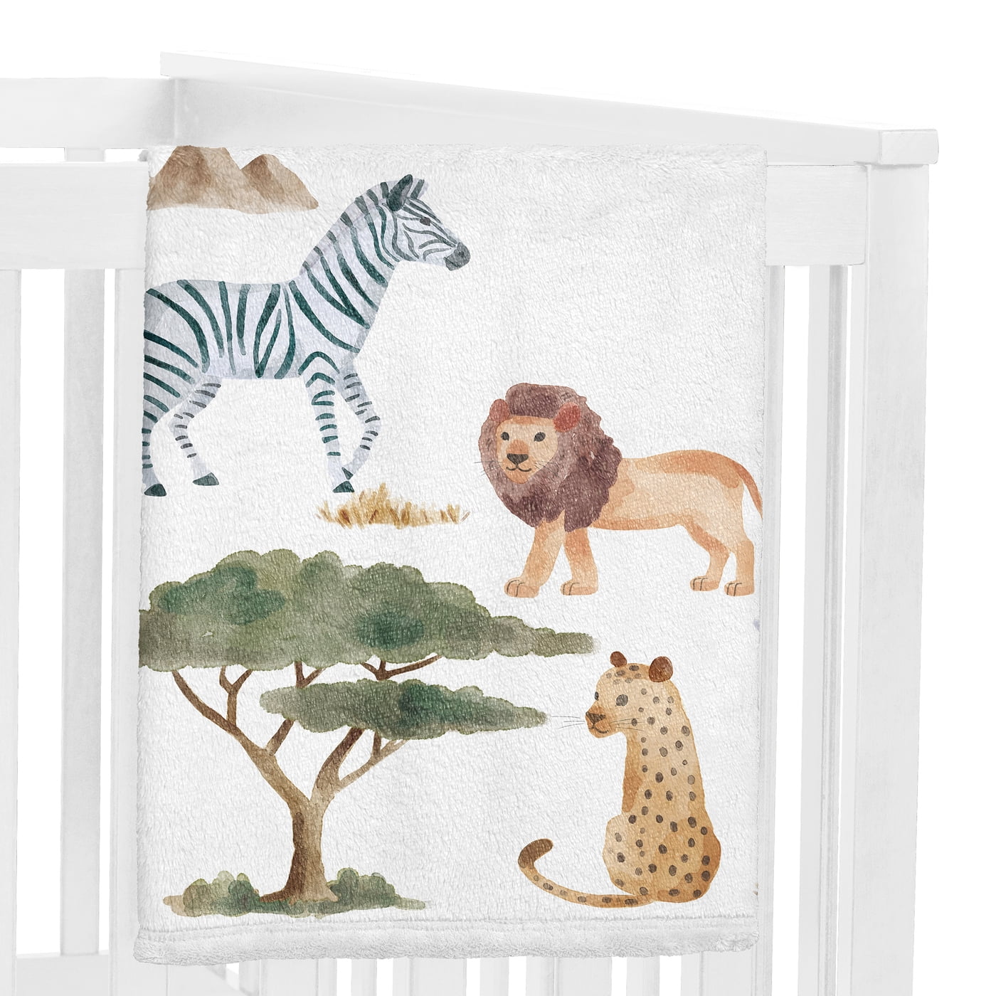 Jungle Fleece Milestone Baby Blanket Boy or Girl by Sweet Jojo