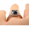 thumbnail image 4 of HeartsAndYou 4ct Emerald Cut Natural Sapphire & Moissanite Halo Ring 18K 14k SOLID White Gold, 4 of 9