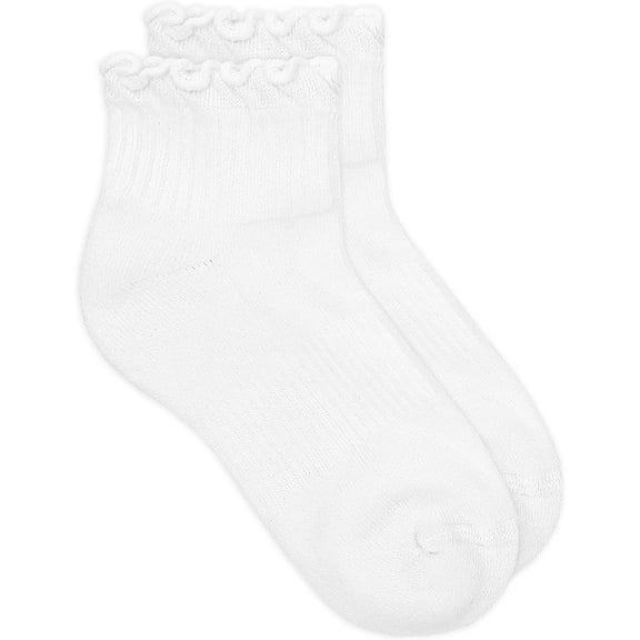 Jefferies Socks Girls Seamless Ruffle Cotton Sport Quarter Socks 1 Pack