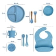 thumbnail image 2 of KIDDOS, Set De Alimentación Para Bebé Plato Bebé Vajilla De Silicona Color Azul, 2 of 7