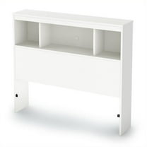 Bowery Hill Contemporary Wood Twin Bookcase Headboard in White