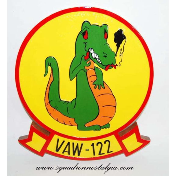 VAW-122 Hummer Gators Plaque, 14, Mahogany, Navy