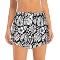 thumbnail image 4 of Lsque Tropical Leaves Printed Women's Running Shorts with Liner Pockets,Elastic Quick Dry Workout Athletic Gym Yoga Shorts,Womens High Waist Shorts-Medium, 4 of 9