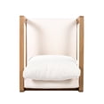 thumbnail image 2 of Oversized Acacia Wood Outdoor Lounge Chair with White Cushions, 2 of 10
