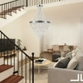 thumbnail image 2 of Newest 20” Modern 11-Light Crystal Chandelier, Chrome Finish with K9 Crystals for Staircase & Living Room, 2 of 12
