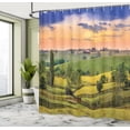 thumbnail image 4 of Ambesonne Landscape Shower Curtain, Surreal Countryside, 69"Wx70"L, Green Blue Orange, 4 of 4