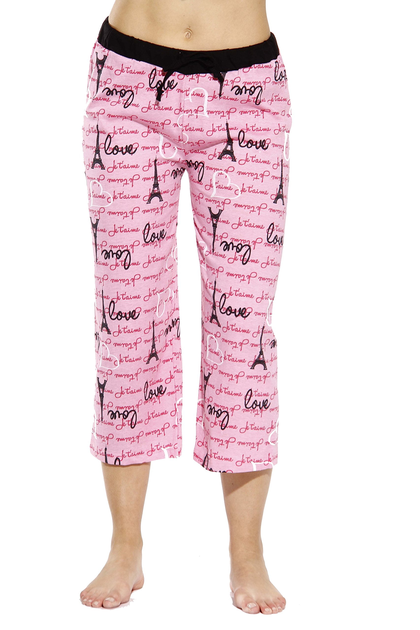 Just Love Women Cotton Pajama Capri Pants / Sleepwear (Love Paris