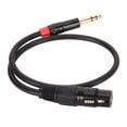 thumbnail image 1 of Cable XLR Hembra A TRS, 3 Pines, Buena De Sonido, 1/4 Pulgadas, 20 AWG, Núcleo De Cobre, Cable De Audio XLR TRS De 0,5 M Para Música, 1 of 7