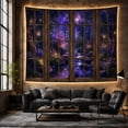 thumbnail image 6 of Fantasy Night Scene Through Window with Waterfall, Dreamy Fantasy for Nature Lovers, Fantasy Wall Art Decor, Housewarming Gift, Tapestry Wall Hanging for Bedroom and Living Room, 6 of 7