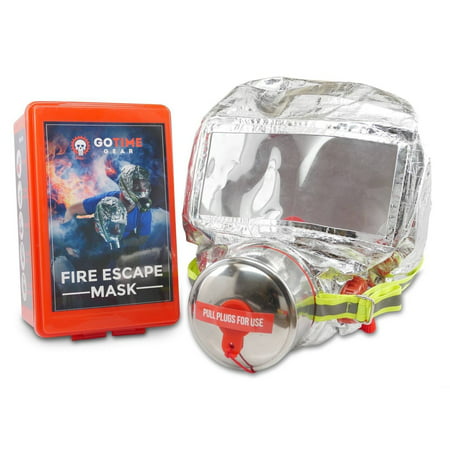 Fire Escape Mask - 60 Minute Smoke Mask Hood Respirator - Use as Fire Mask, Smoke Hood, Emergency Fire Escape Smoke Mask - 60 Minutes Protection, Reflective Straps, & Heat Reflective Fire