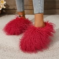 thumbnail image 3 of Women's Curly Furry Slippers, Indoor Thermal Cozy Fuzzy Shoes, Warm Bedroom Floor Plush Slippers With Non-slip Sole, 3 of 8