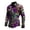 Purple@GC@, variant on CONZONE Mens Buttons Down Shirts Long Sleeve Mardi Gras Shirts For Men Trendy Carnival Skeleton Graphic Lapel Soft Lightweight Tops