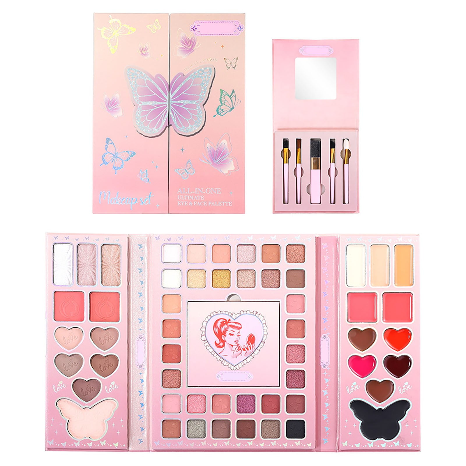 54 Color Pearlescent Matte Palette,Versatile Eye Shadow Matte Shimmer With Brush Set,Highly Pigmented Eye Shadow Set for Women,Long Lasting Waterproof Everyday Wear For Commuting,Dating