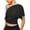 Black, variant on Women's Off The Shoulder Crop Tops Asymmetrical Y2K Going Out Top Dolman Short Sleeve 2026 Summer Trendy Clothes Red 2XL