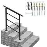 Zimtown Handrails for Outside Steps Handrails for Stairs Fits 1-3 Step Handrail Set