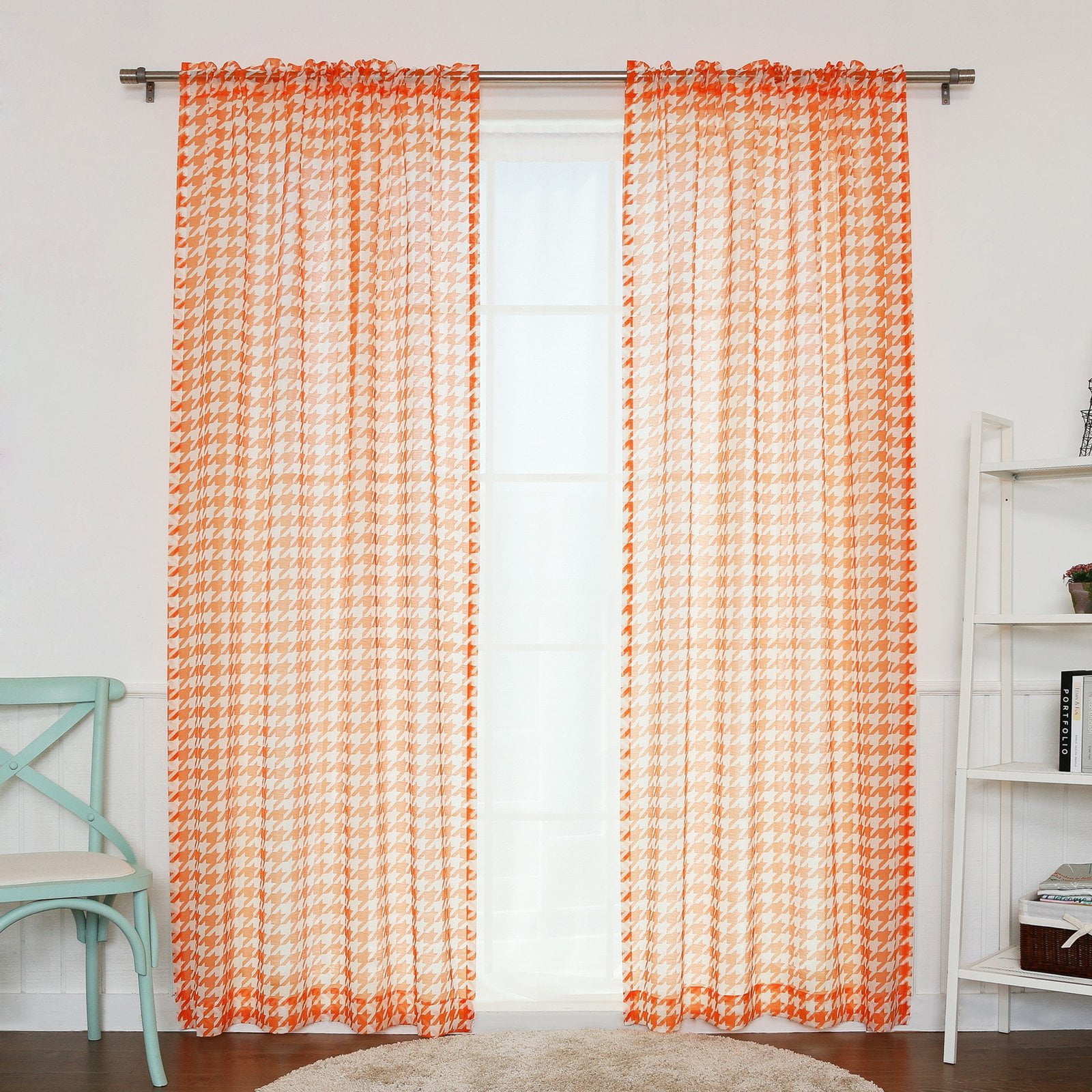 Best Home Fashion Sheer Houndstooth Curtains