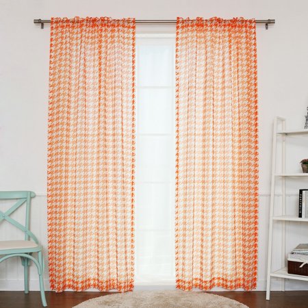 Best Home Fashion Sheer Houndstooth Curtains Walmart Com