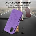 thumbnail image 6 of Mandala Phone Cover for Xiaomi Redmi 9A/9AT/9i, Premium PU Leather Flip Case 3 Card Slot 1 Cash Slot Magnetic Closure with Stand Function and Lanyard Foldable Embossing Pattern Case - Purple, 6 of 9