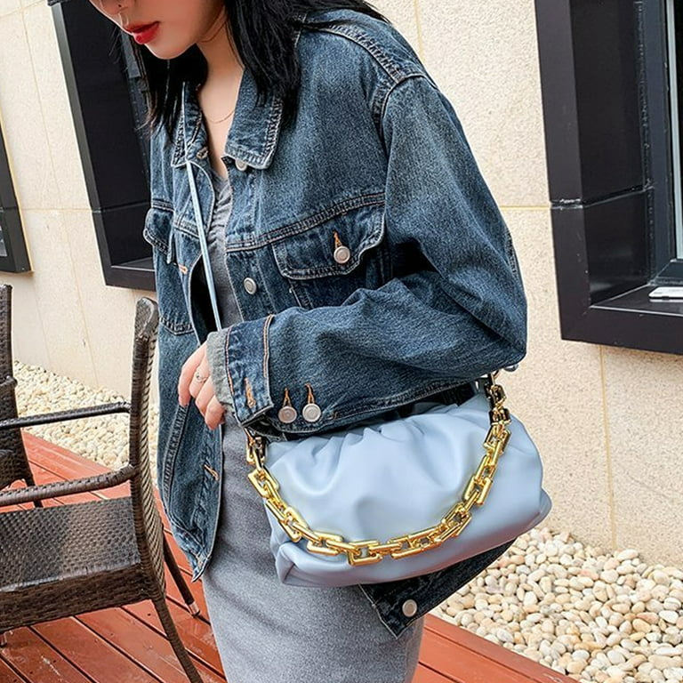 ANKOMINA Women Cloud-Shaped Dumpling Bag Fashion Ruched Crossbody Bag Cell  Phone Clutch Purse Clip Shoulder Handbag