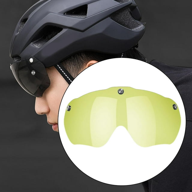 Lente de casco de Gafas desmontables Reemplazo de gafas magnéticas Accesorios Visor de lente universal Escudo Casco de de carretera , AMARILLO Yotijar lente de ciclismo