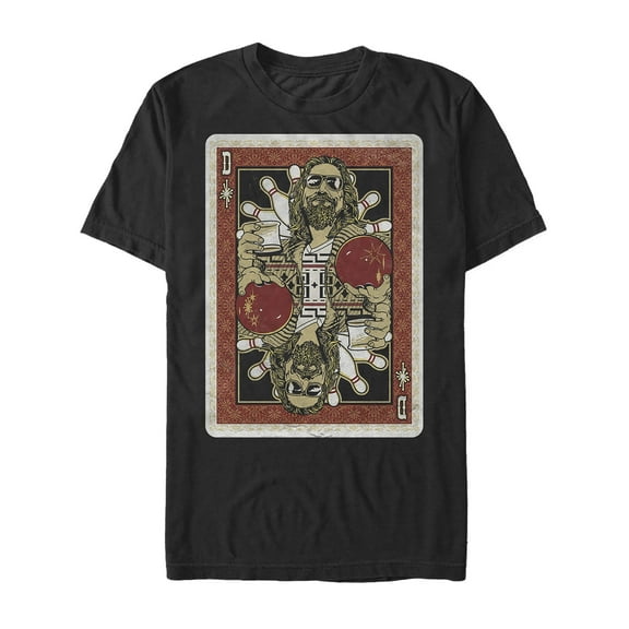 Men's The Big Lebowski Dude Playing Card Graphic Tee Black Medium