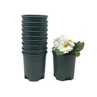 4 Inch Nursery Pot Plastic Planters for Outdoor Indoor Plants Gardening Flower Pots 10-Pack 0.25 Gallon Plant Pots with Drainage Holes Green