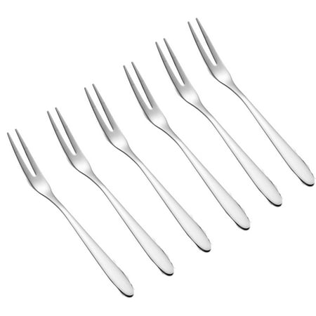 

EASTIN Stainless Steel Tableware Fruit Fork Fashion Fruit Sign Two-Tooth Fork Cake Moon Cake Fork 5.1-inch Forks Set for Birthday Party Wedding Restaurant 12-piece