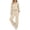 Khaki, variant on Fengactive Womens 2 Piece Lounge Set Long Sleeve Collared Top and Drawstring Wide Leg Pants