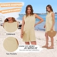 thumbnail image 2 of SWQZVT Summer Rompers for Women Casual Sleeveless Jumpsuits Shorts Overalls Loose Fit Onesie with Pockets, 2 of 6