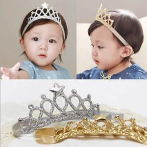 Fancyler 2 Pcs Baby Girl Rhinestone Crown Headbands Toddler Princess Headband Hair Accessories