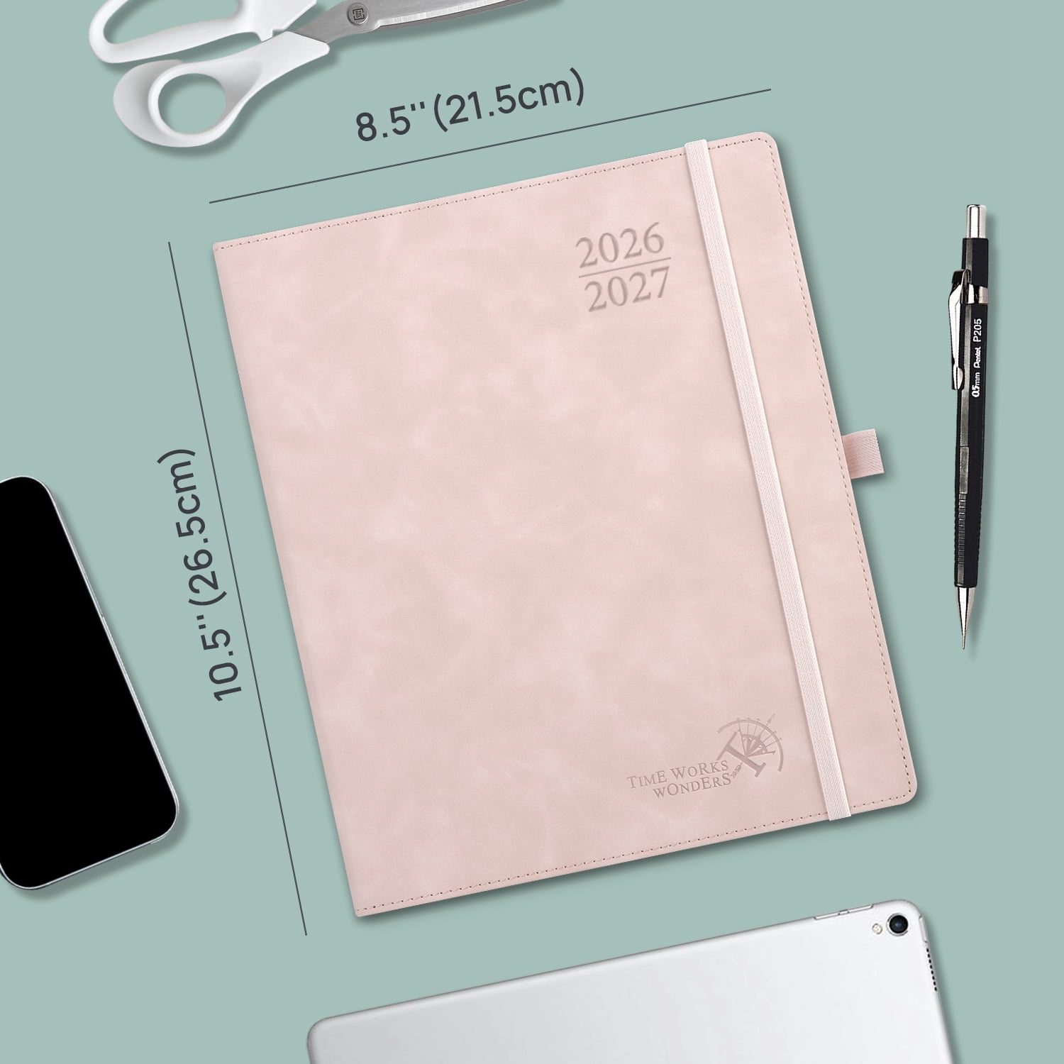 POPRUN Planner 2026-2027, Weekly and Monthly Academic Planner Calendar Notebook (Jul.26-Jun.27), 8.5"x10.5", Inner Pocket, Monthly Tabs, Leather Soft Cover - Brown