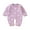 Purple, variant on Newborn Baby Bunny Romper Infant Knited Easter Outfits Long Sleeve Jumpsuit for Boys Girls One Piece Overall