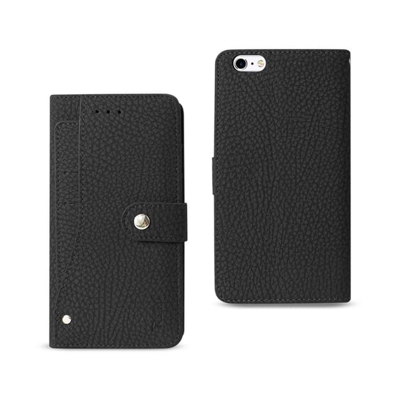REIKO IPHONE 6 PLUS/ 6S PLUS WALLET CASE WITH SLIDE OUT POCKET AND FOLD STAND IN BLACK