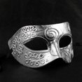 thumbnail image 4 of Cool Adult Men Greek Roman Fighter Masquerade Face Mask for Fancy Dress Ball /Masked Ball /Halloween (Silver), 4 of 4