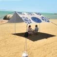 thumbnail image 5 of Portable Beach Tent Sun Shelter With Ground Pegs Water And Wind Resistant Sun Shade Canopy Angle Adjustable Porcelain-style Peony Flower, 5 of 7