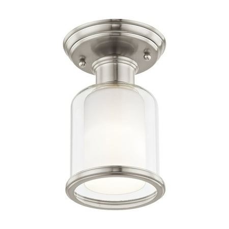 

1 Light Flush Mount in Traditional Style 5.5 inches Wide By 8.75 inches High-Polished Nickel Finish Bailey Street Home 218-Bel-2120437