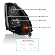 Spec-D Tuning Black HID Type Headlights Compatible with 2003-2005 Infiniti G35 2Dr Coupe Factory HID Models L+R Pair Head Light Lamp Assembly