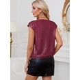 thumbnail image 4 of Women's Sparkling Sequin Sleeveless Top - Shiny Casual Party Shirt for Summer, 4 of 5