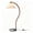Wood - Beige, variant on AISWORD Mid Century Curved Arc Floor Lamp with Pleated Fabric Shade, Solid Bentwood S-Shape Standing Reading Light with Heavy Base, Brown