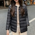 thumbnail image 5 of FAVIPT Winter Puffer Jackets for Women Lightweight Button Down Plain Coats Collarless Quilted Warm Soft Outerwear with Pockets Black,XXL, 5 of 8